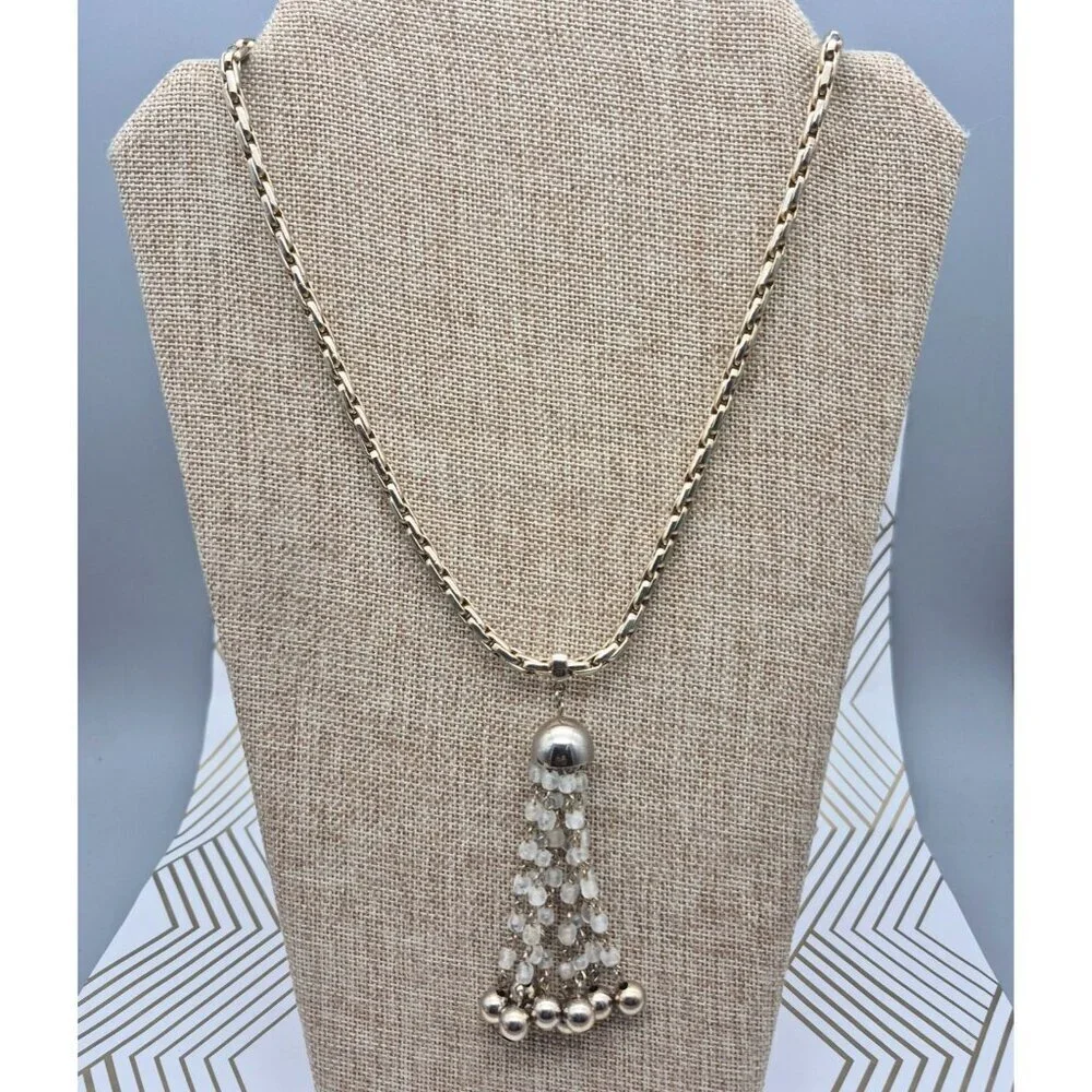 Cute Thick Gold Tone Chain with Dangle Tassel Pendant 24
